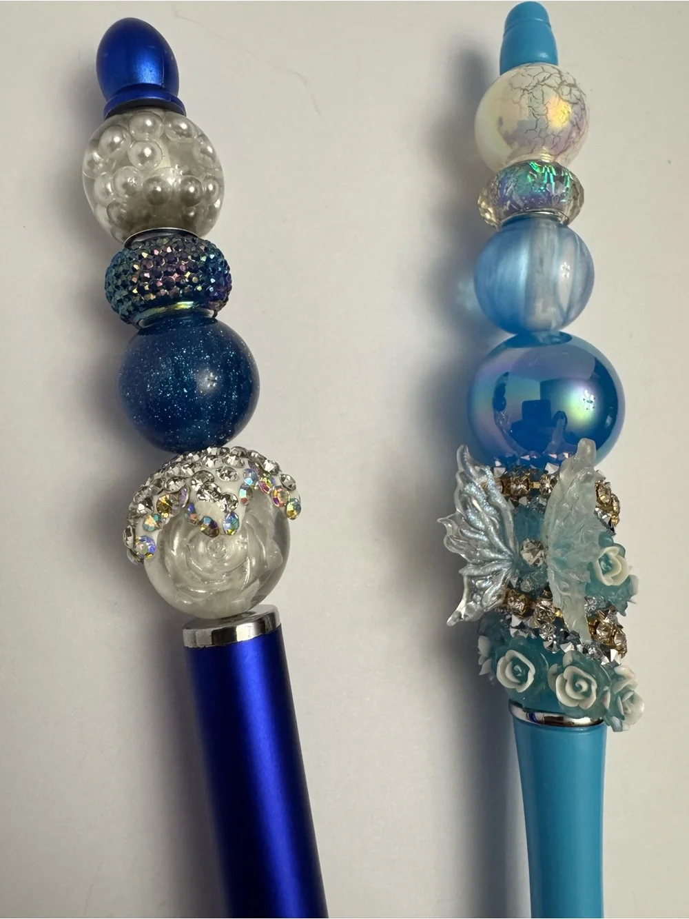 Beaded Blue Decorative Pen and Stylus Set